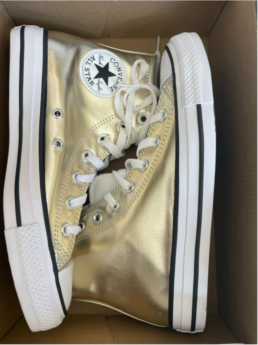 Converse Chuck Taylor All Star Metallic Gold High Top Womens 8 Mens 6 New Box